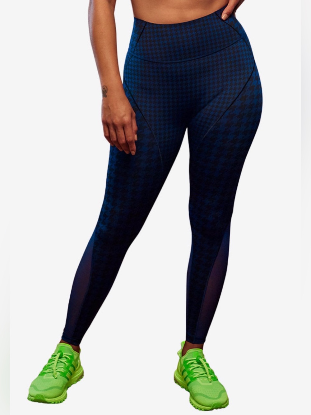 Adidas|Ivy Park High-Waist Navy Houndstooth Performance Leggings Size S